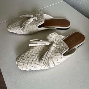 Zara woven slip on mules with tassels